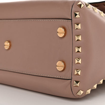 Valentino Garavani Smooth Calfskin Rockstud Top Handle Shoulder Bag Poudre 10 of 12