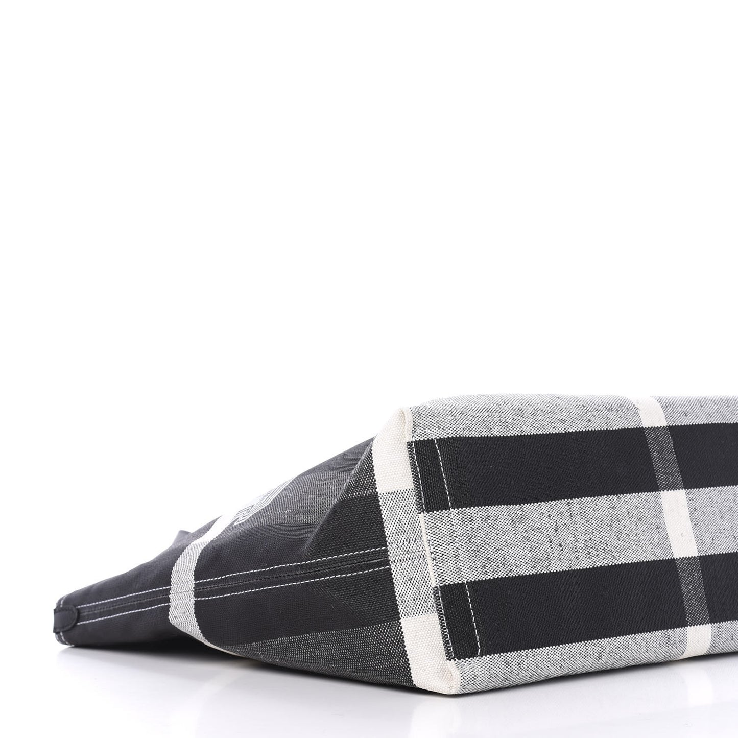 Coated Canvas Mega Check Medium Doodle Tote Black White