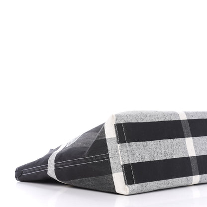 Burberry Coated Canvas Mega Check Medium Doodle Tote Black White 7 of 10