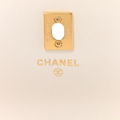Chanel Shiny Caviar Quilted Flap Charm Wallet On Chain WOC White 6 of 12