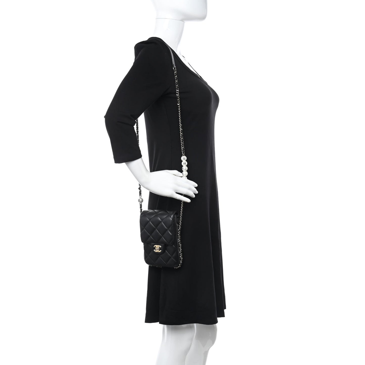 Lambskin Quilted My Precious Phone Case Flap Bag Black