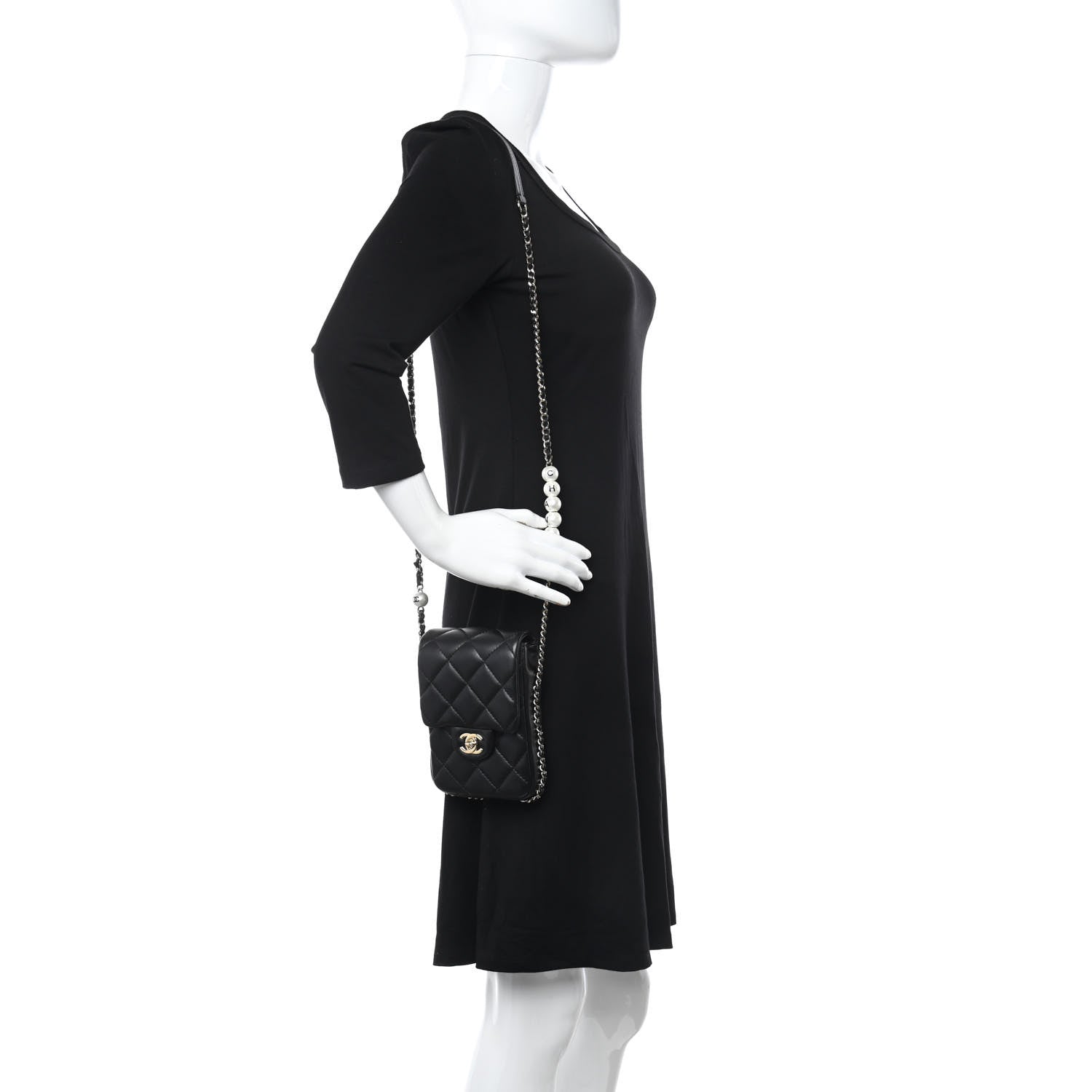 Chanel Lambskin Quilted My Precious Phone Case Flap Bag Black 2 of 13