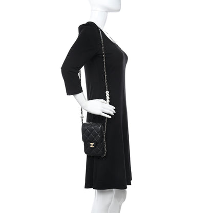 Chanel Lambskin Quilted My Precious Phone Case Flap Bag Black 2 of 13