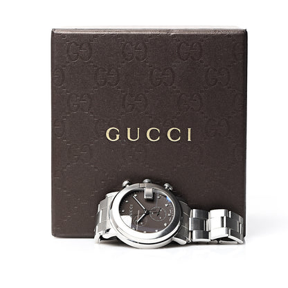 Gucci Stainless Steel Diamond 44mm G-Chrono Quartz Watch Brown 6 of 6