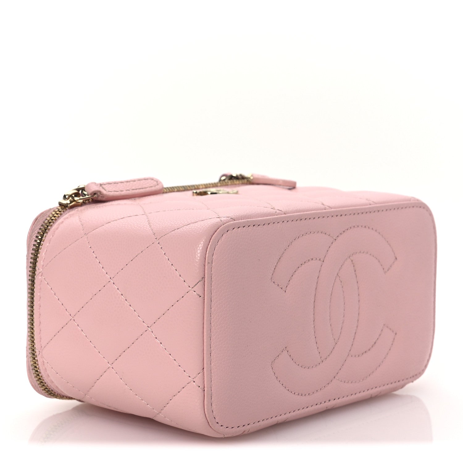 Chanel Caviar Quilted  Vanity Case With Chain Pink 4 of 14