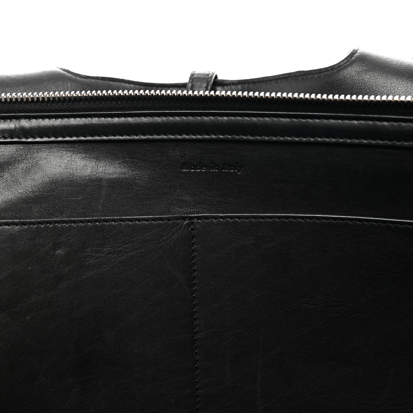Supple Natural Calfskin Medium Tri-Fold Bag Black