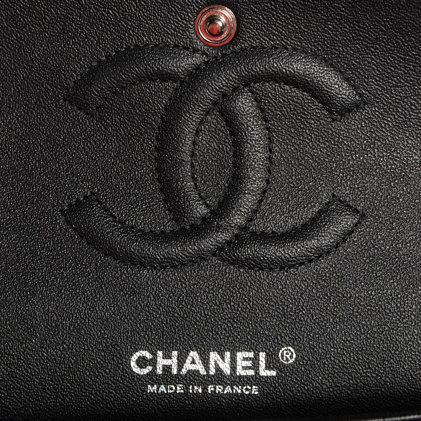 Lambskin Chevron Medium Double Flap So Black