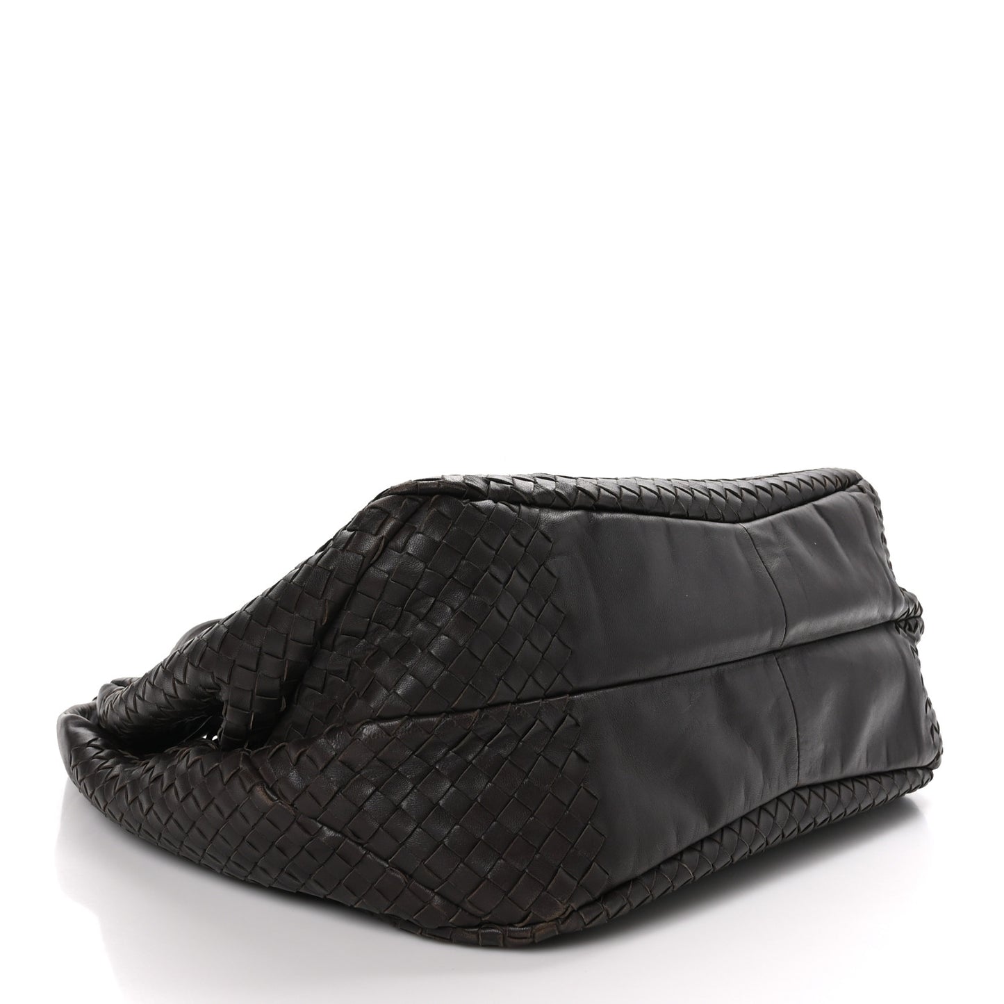 Nappa Intrecciato Large Campana Hobo Ebano