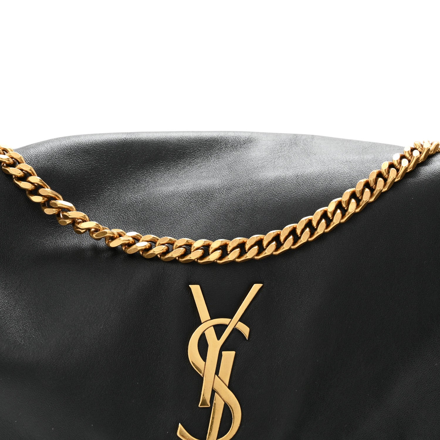 Saint Laurent Smooth Calfskin Suede Medium Reversible Monogram Kate Satchel Black 8 of 10