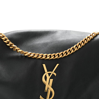 Saint Laurent Smooth Calfskin Suede Medium Reversible Monogram Kate Satchel Black 8 of 10