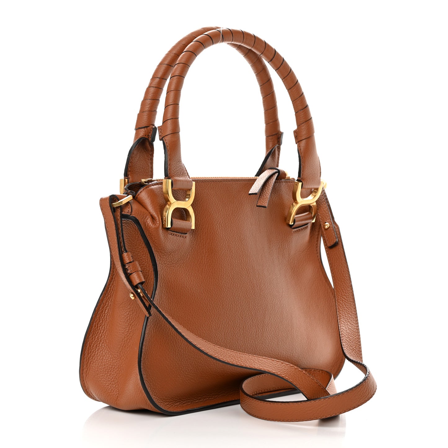 Calfskin Small Marcie Satchel Tan