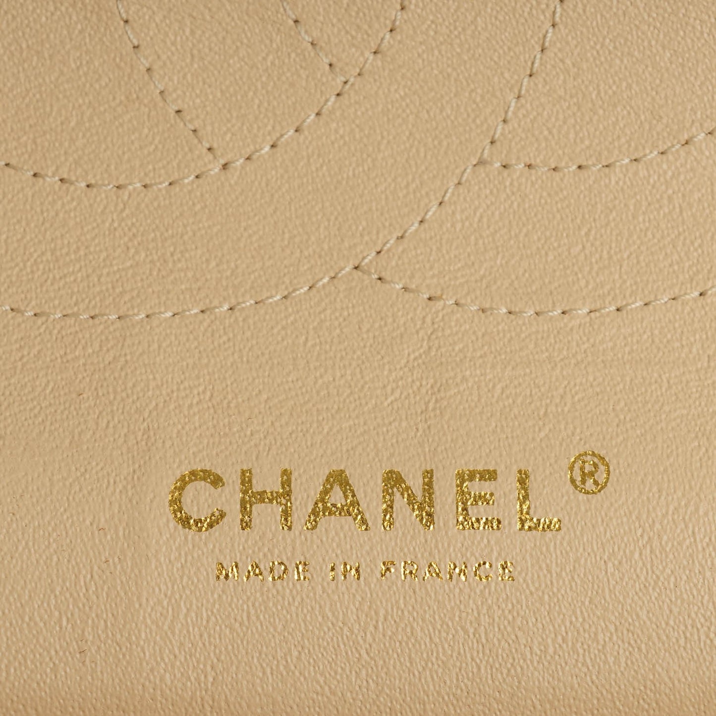 Caviar Quilted Jumbo Double Flap Beige Clair