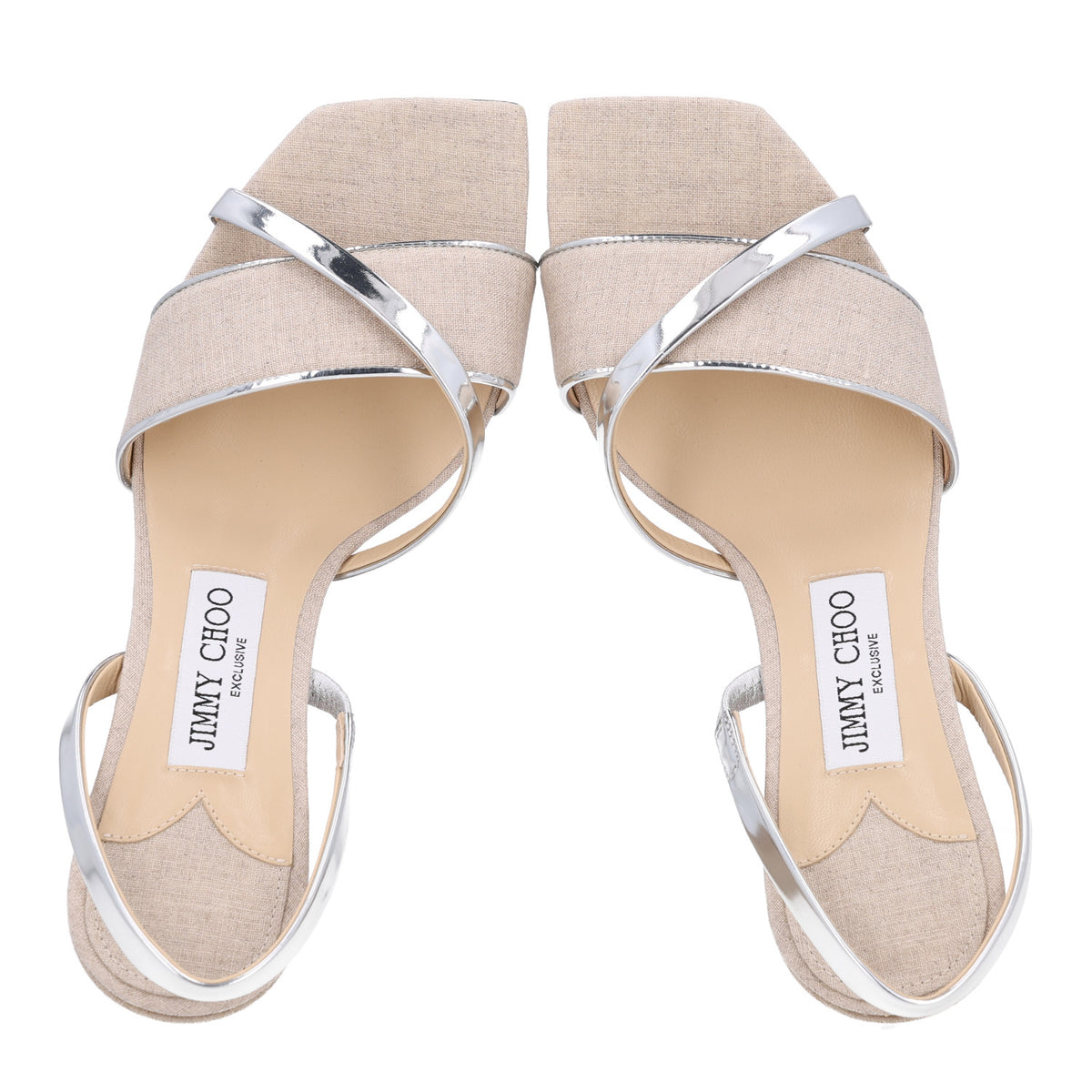 Jimmy Choo Metallic Nappa Linen Plum Sandal 38 2 of 9