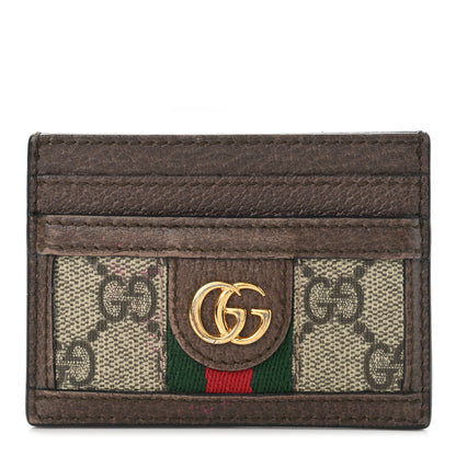 Gucci GG Supreme Monogram Ophidia Card Holder Brown 1 of 6