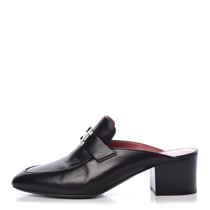 Hermes Goatskin Paradis Mules 39 Black 1 of 8