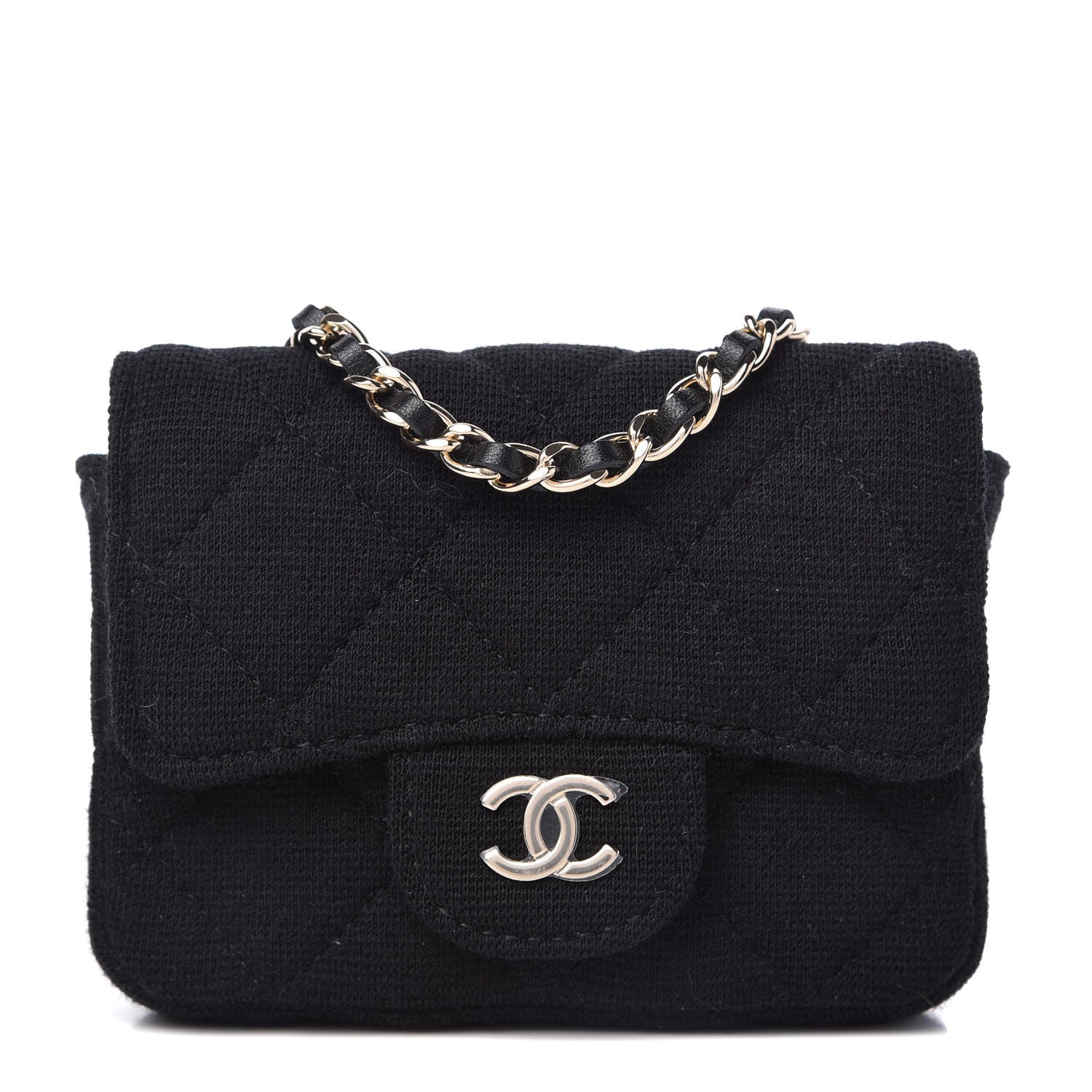 Chanel Jersey Quilted Belt Bag Black 1 of 11