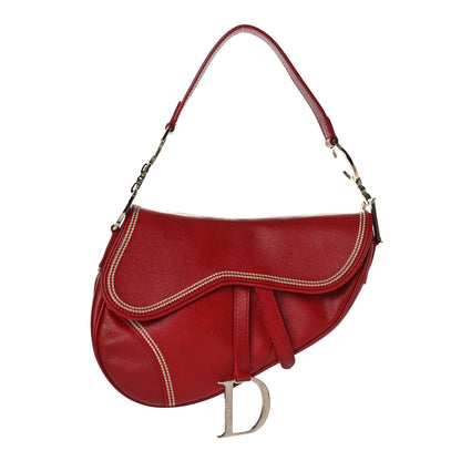 Christian Dior Calfskin Saddle Bag Red 1 of 7