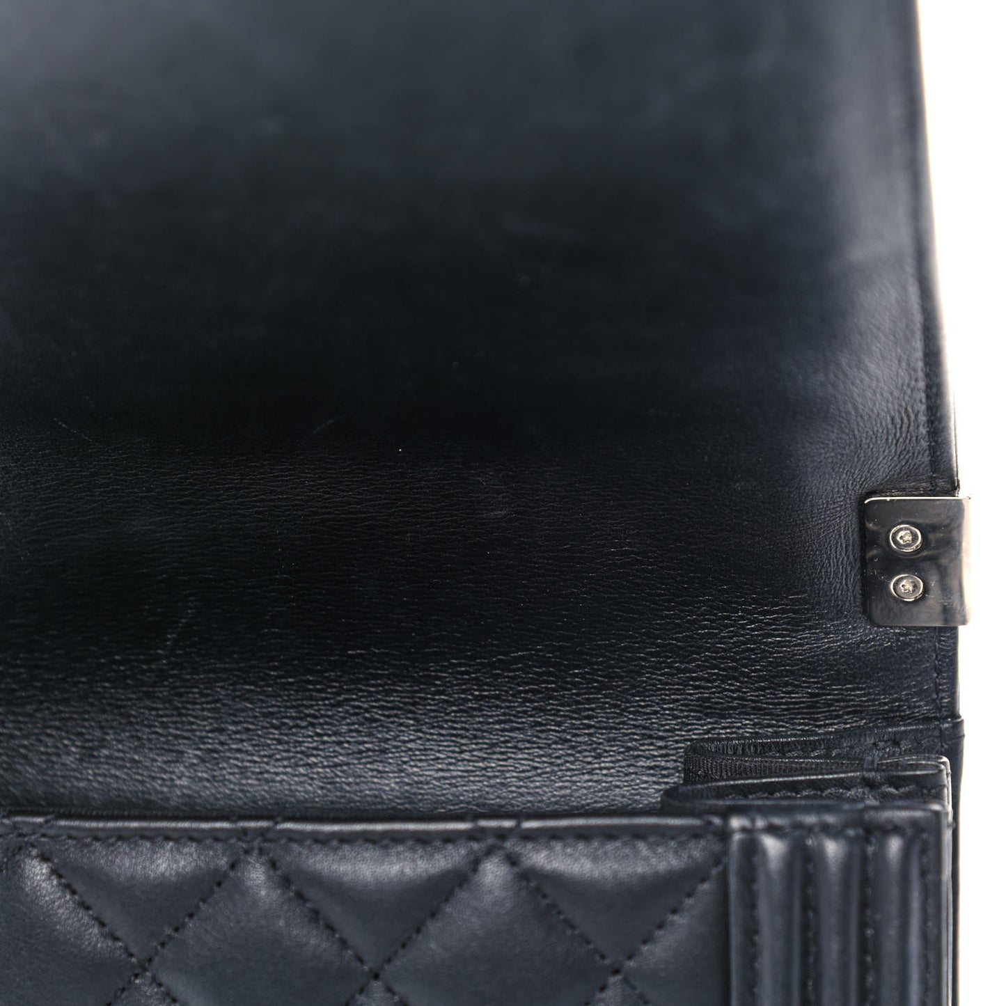 Calfskin Quilted North South Boy Flap Black