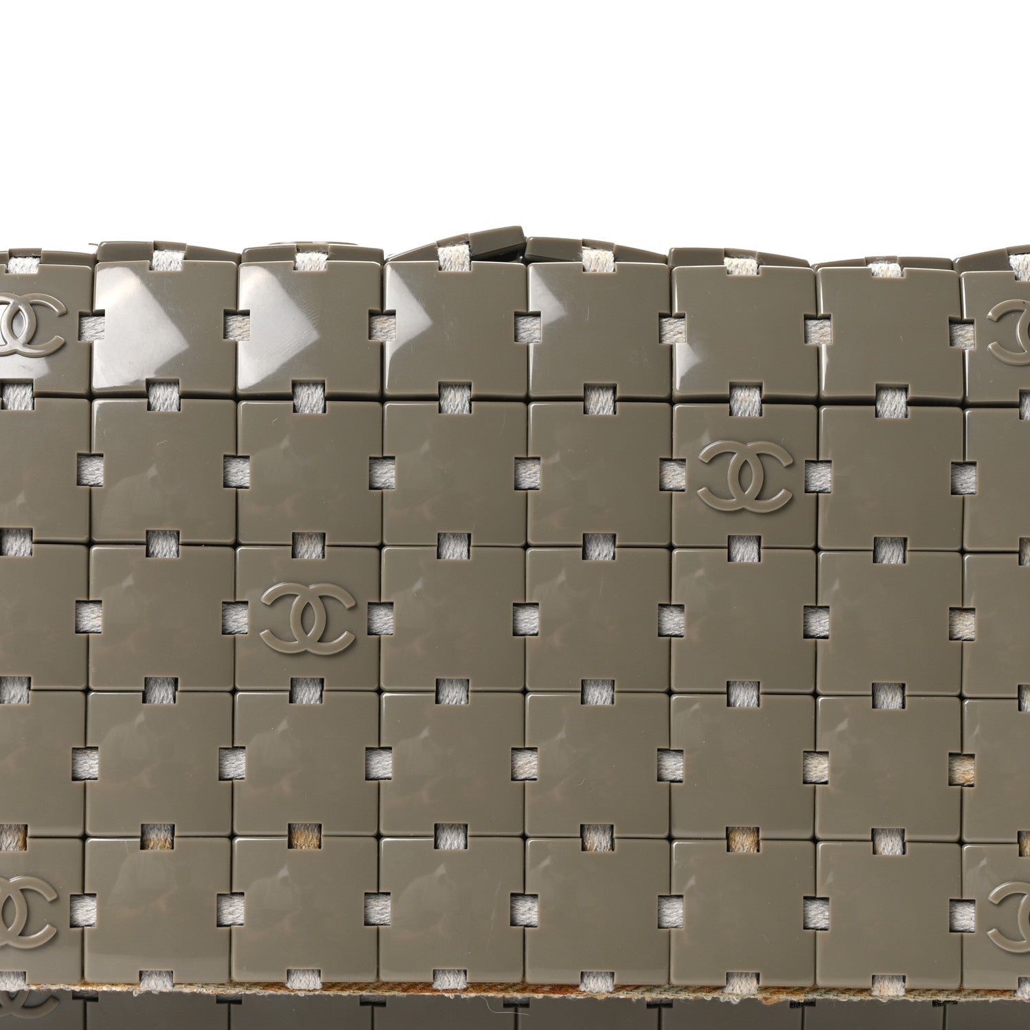 Chanel Tweed Resin Tile Flap Green 8 of 10