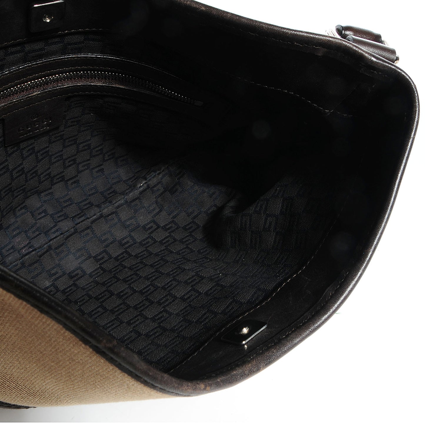 Canvas Web GG Reins Shoulder Bag Brown
