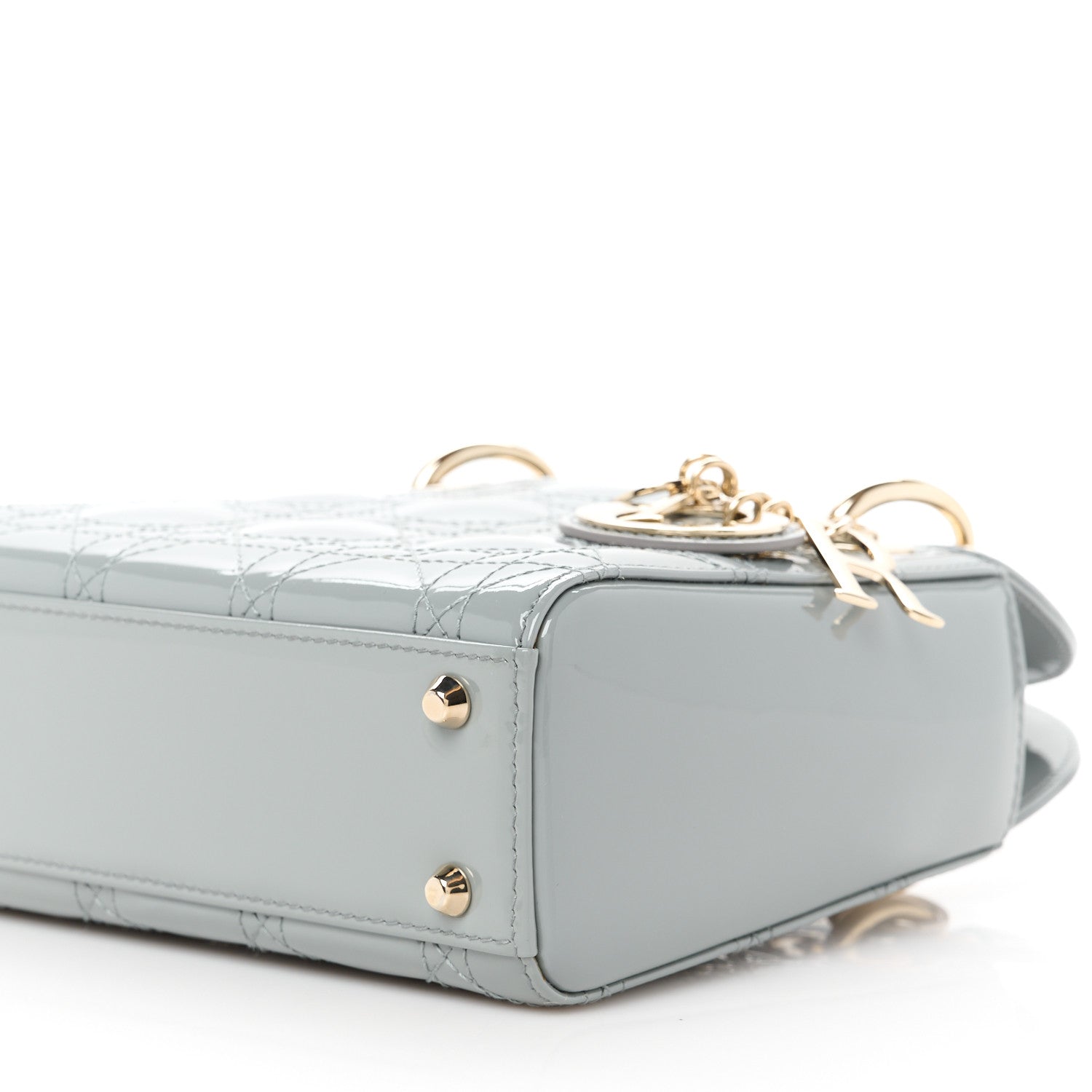 Christian Dior Patent Cannage Mini Lady Dior Grey Stone 10 of 10