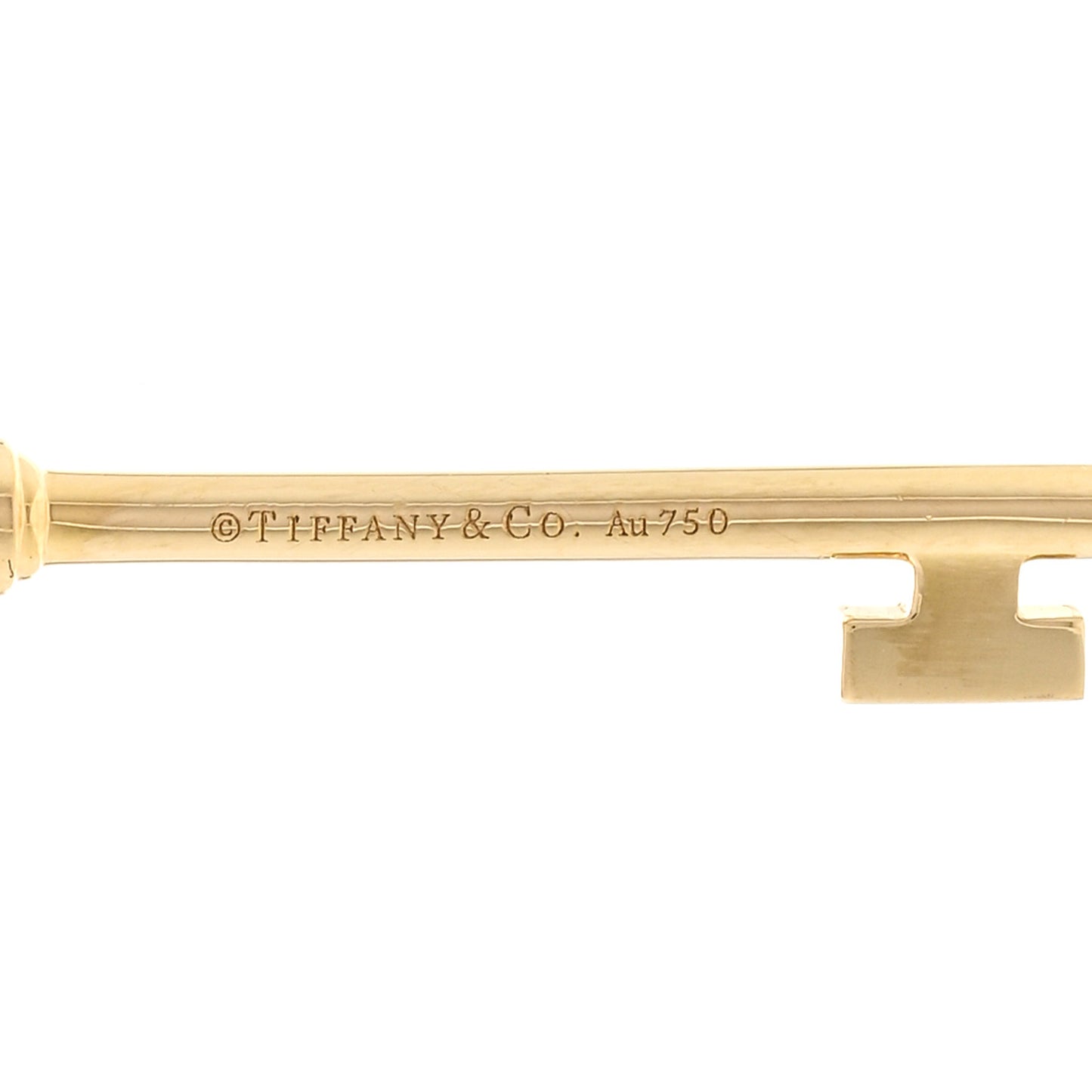 18K Yellow Gold Diamond Crown Key Pendant Necklace