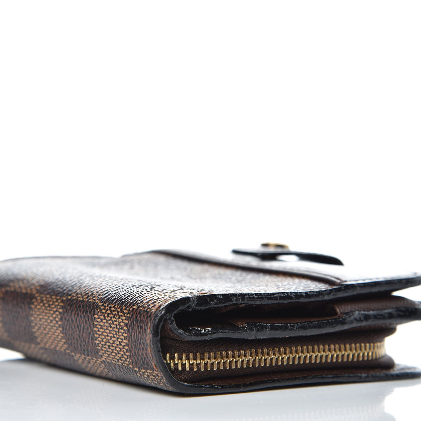 Damier Ebene Zippe Zipped Compact Wallet