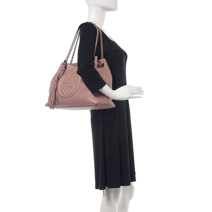 Gucci Pebbled Calfskin Medium Soho Chain Shoulder Bag Dark Cipria 2 of 9