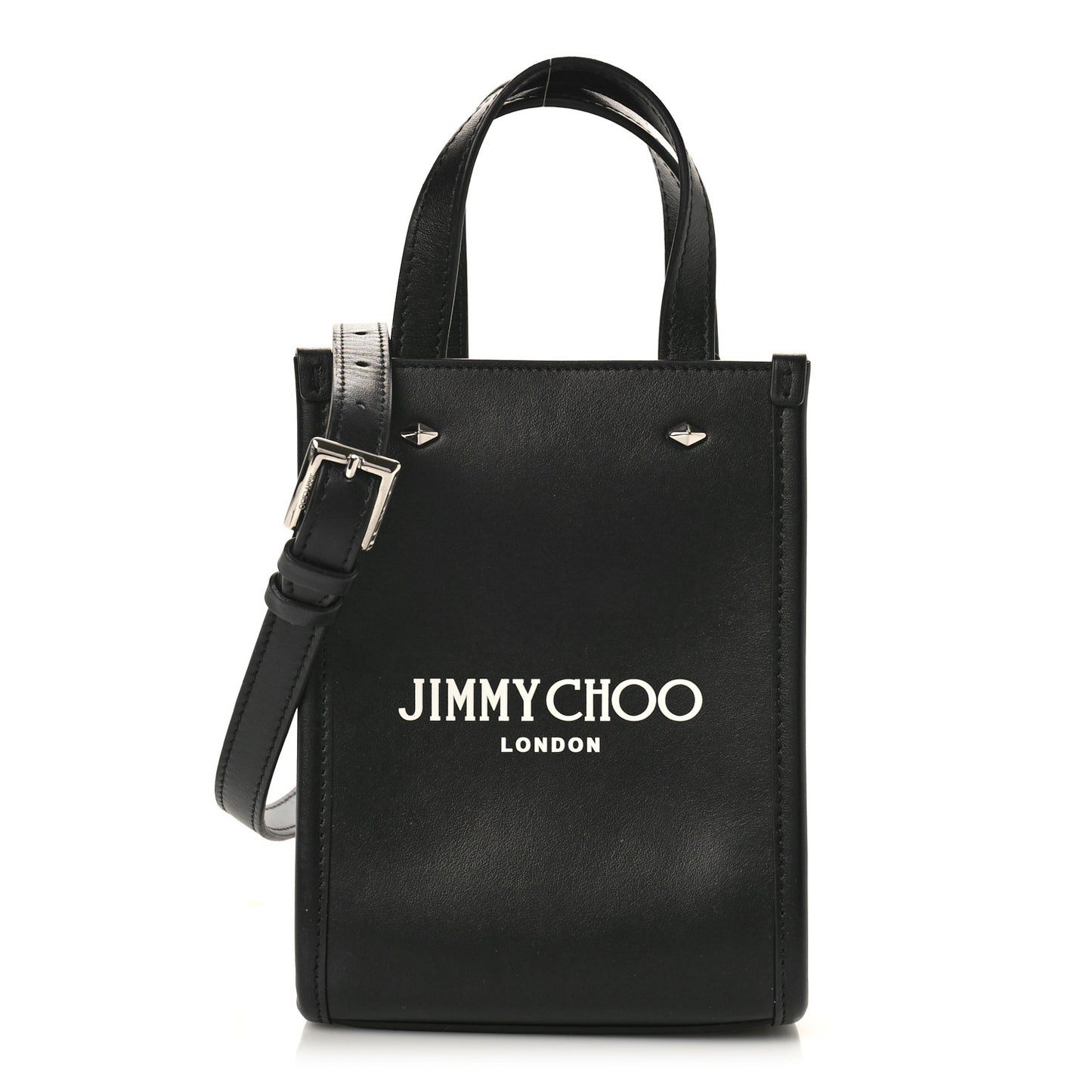 Smooth Calfskin Logo Mini Tote Black White