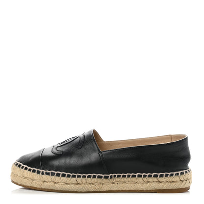 Chanel Lambskin CC Espadrilles 38 Black 1 of 10