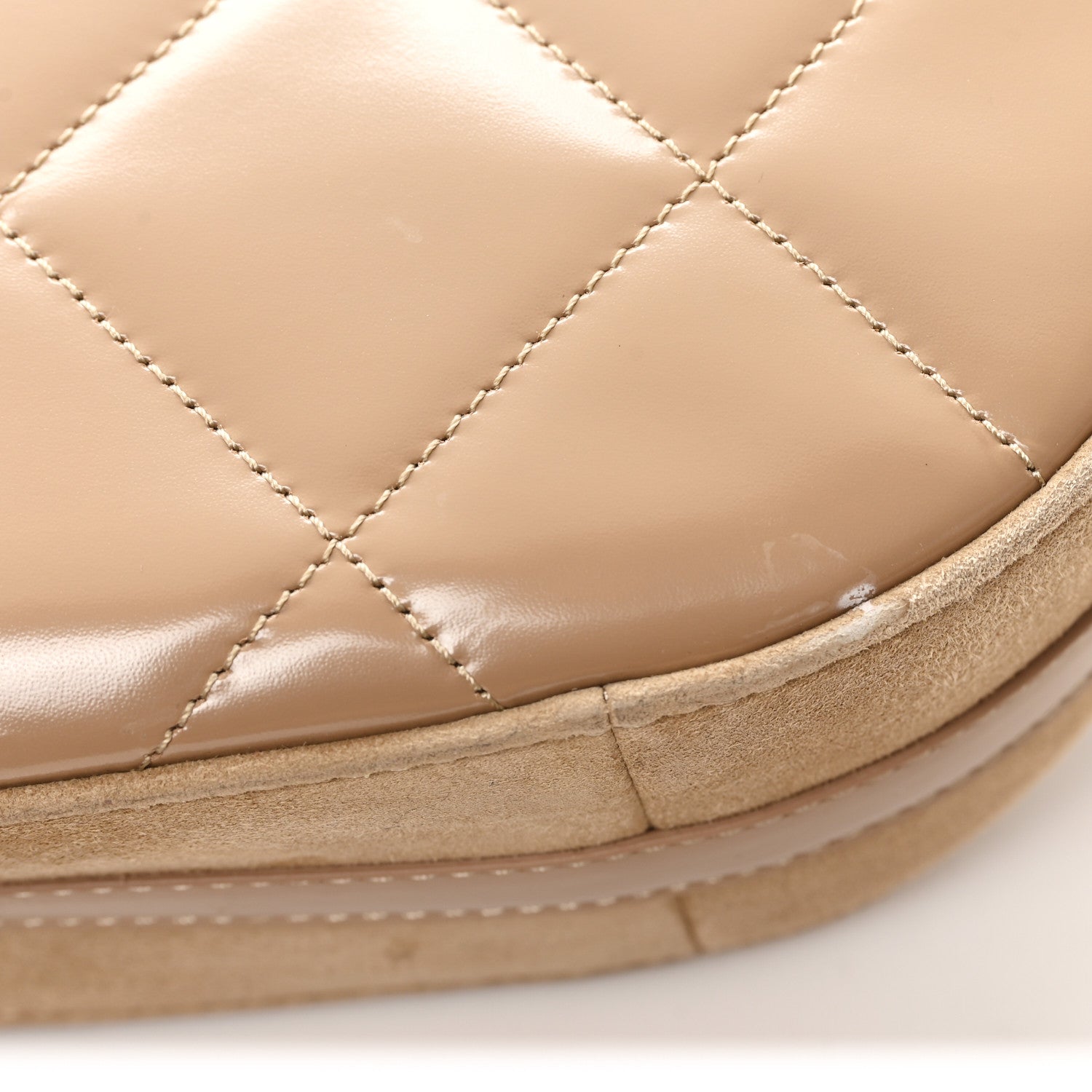 Chanel Shiny Calfskin Suede Goatskin Quilted Hobo Beige 11 of 11