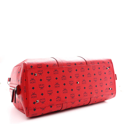 MCM Visetos Large Traveler Weekender Bag Red 3 of 11