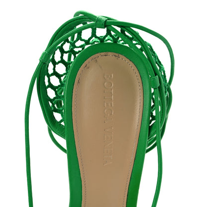 Bottega Veneta Mesh Nappa Stretch Ankle Tie 90mm Sandals 39 Grass 7 of 7