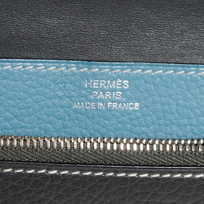 Hermes Veau Rodeo Dogon Bi-Color Wallet Graphite Blue Jean 7 of 8