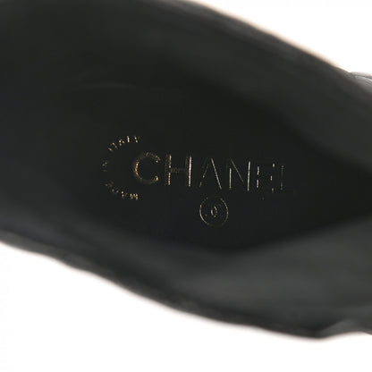 Chanel Crumpled Calfskin Quilted Cap Toe Short Boots 37 Black 7 of 8