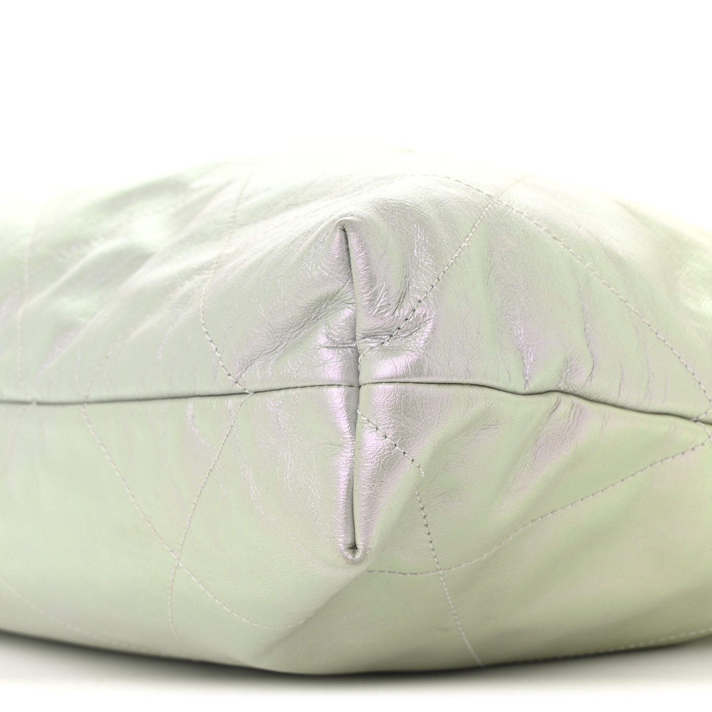 Iridescent Calfskin Quilted Chanel 22 Blue Green