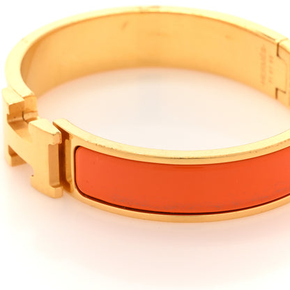 Hermes Enamel Narrow Clic Clac H Bracelet PM Orange 6 of 7