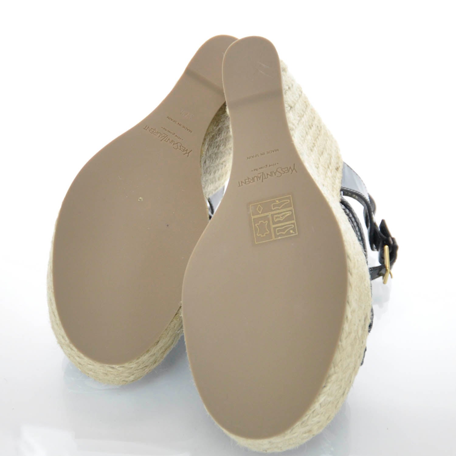 Saint Laurent Agadir 90 Espadrille Sandals 37.5 Black 3 of 6