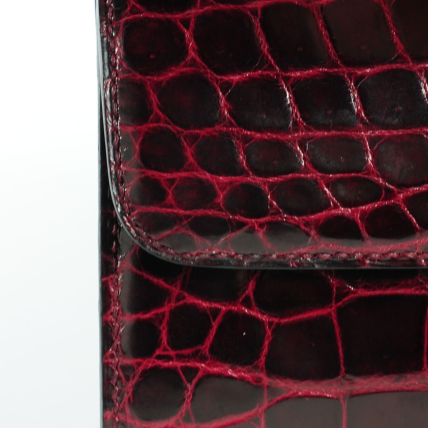 Hermes Shiny Niloticus Crocodile Egee Clutch Bordeaux 9 of 14