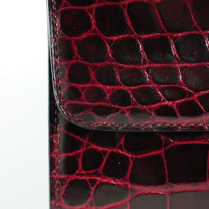 Hermes Shiny Niloticus Crocodile Egee Clutch Bordeaux 9 of 14
