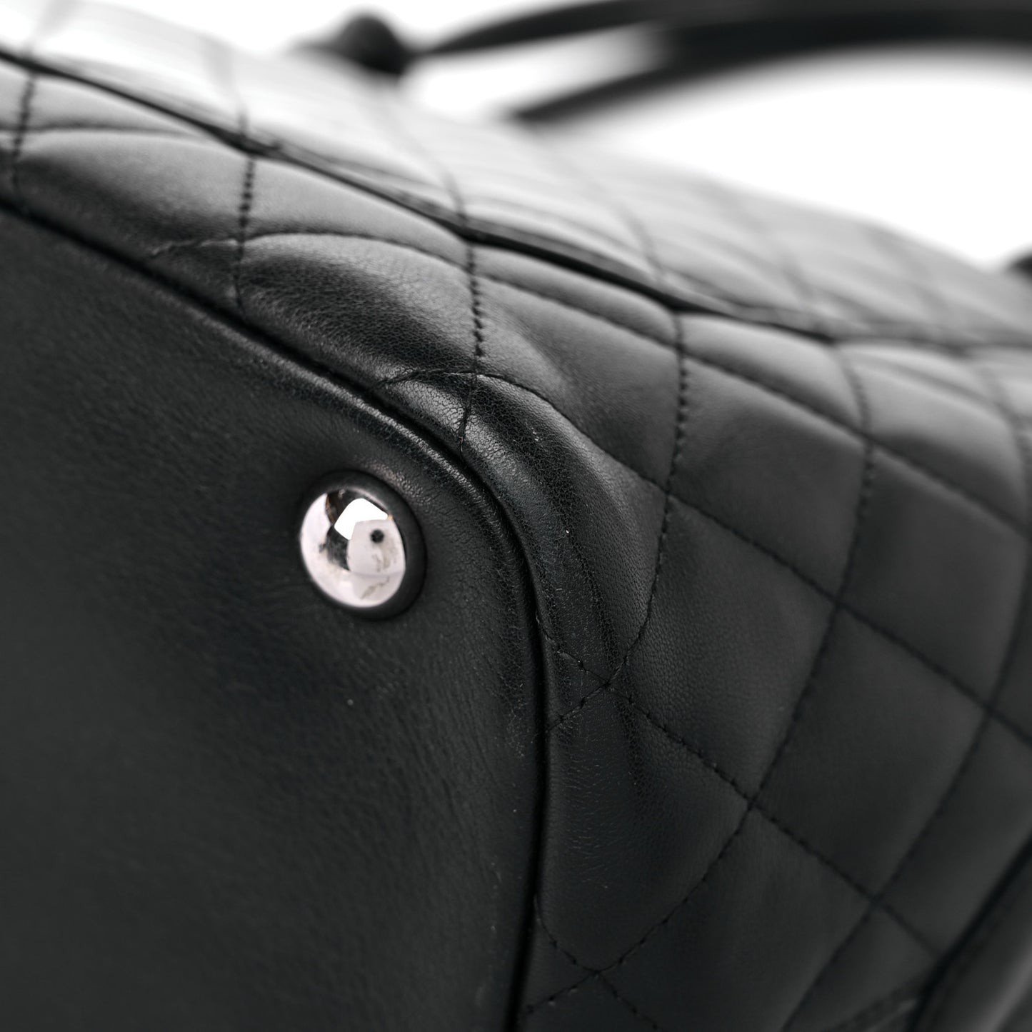 Calfskin Quilted Large Cambon Tote Black