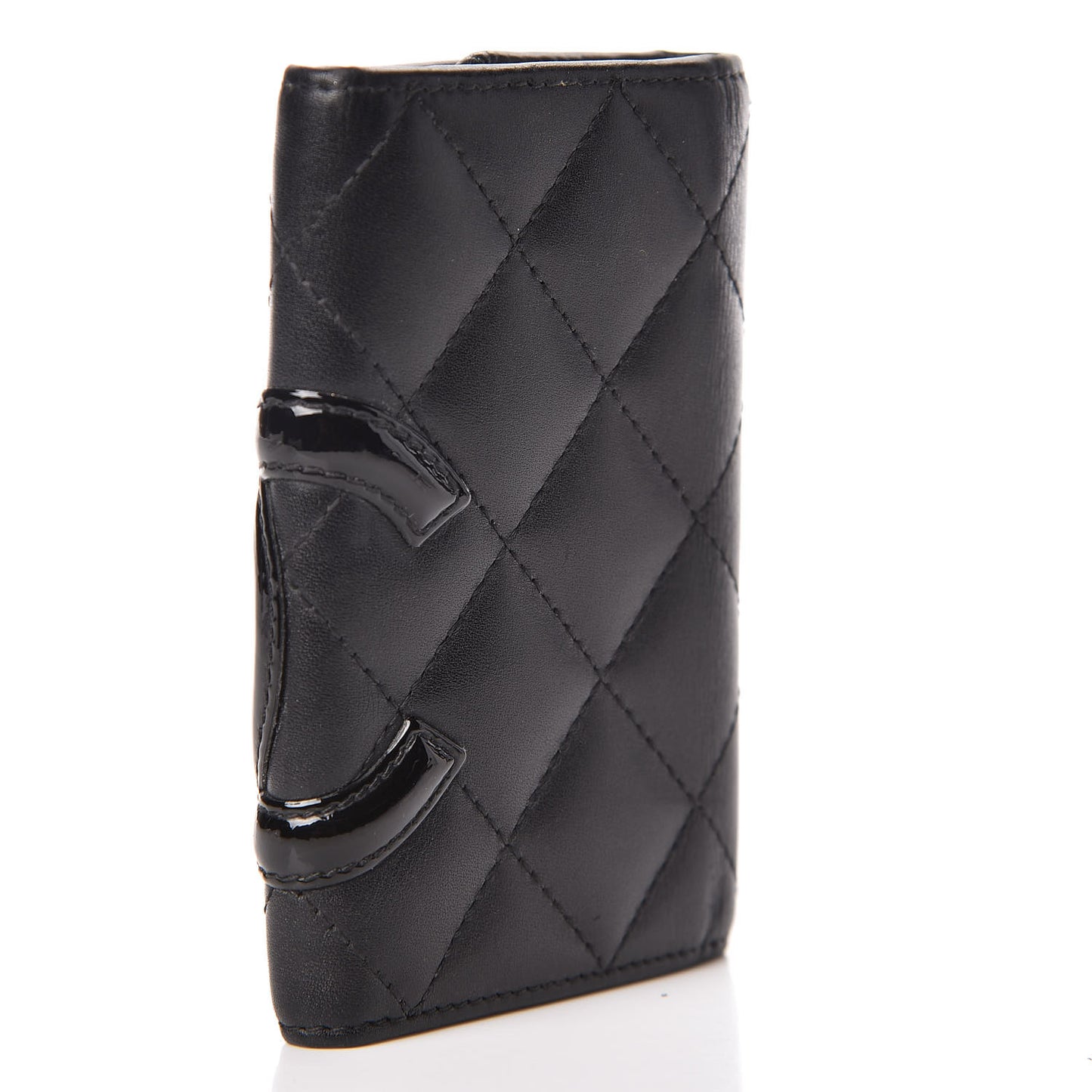 Calfskin Quilted Cambon 6 Key Holder Black