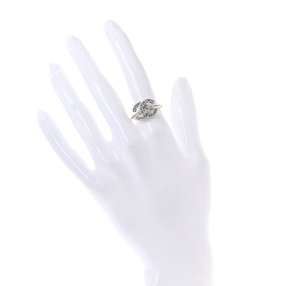Chanel Crystal CC Ring 54 Iridescent Silver 2 of 4