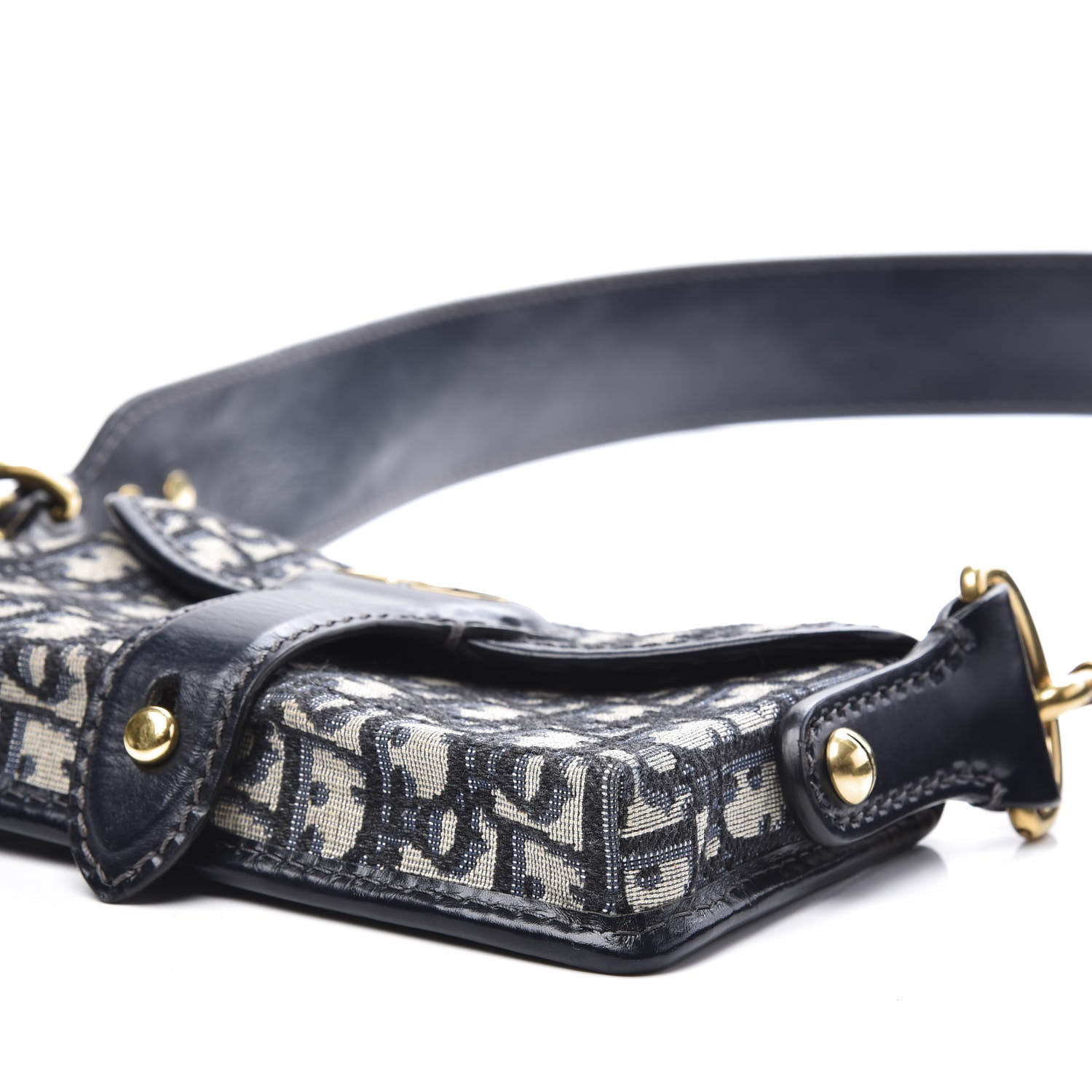 Christian Dior Oblique Flap Bag Navy Blue 9 of 11