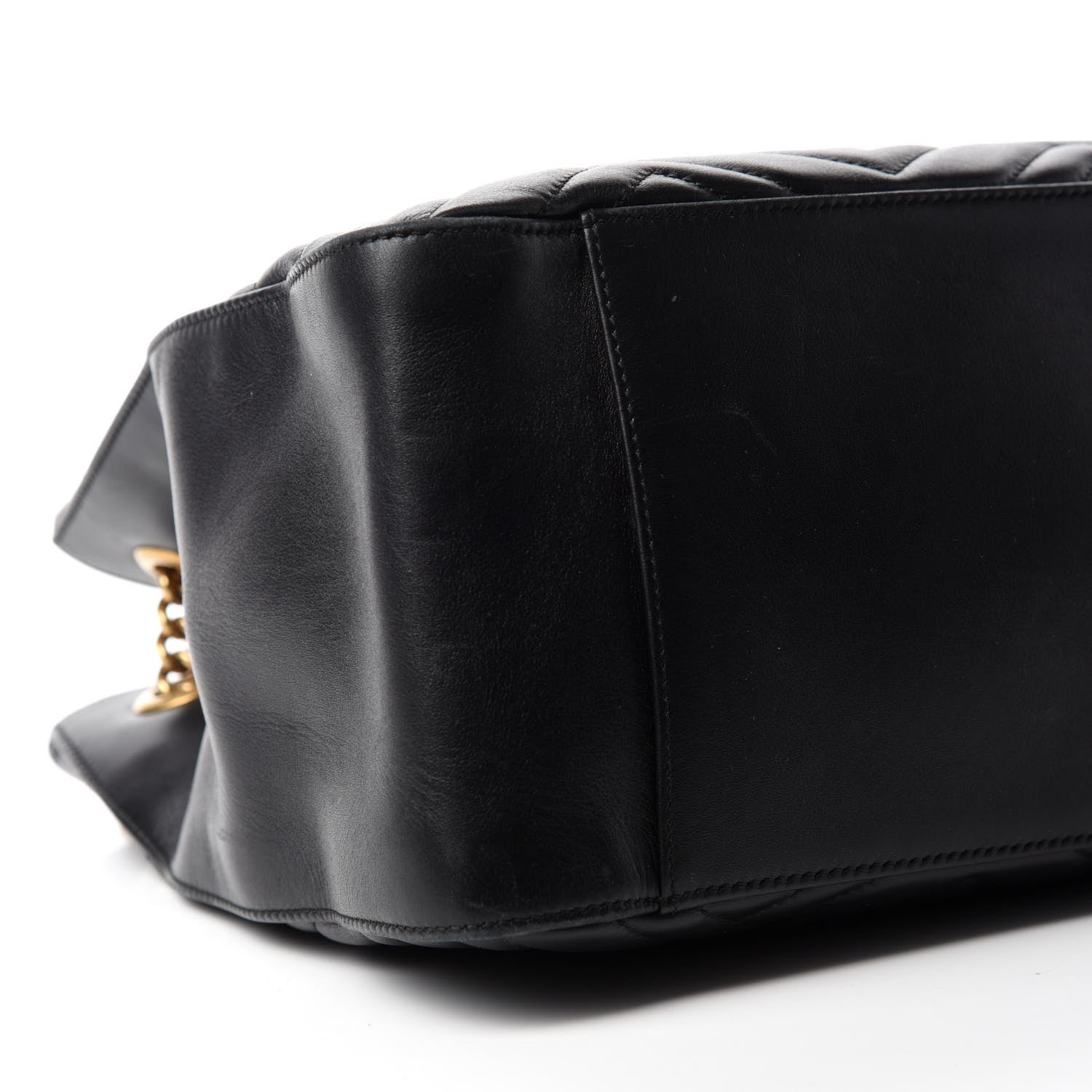 Gucci Calfskin Matelasse Medium GG Marmont Shoulder Tote Bag Black 6 of 12