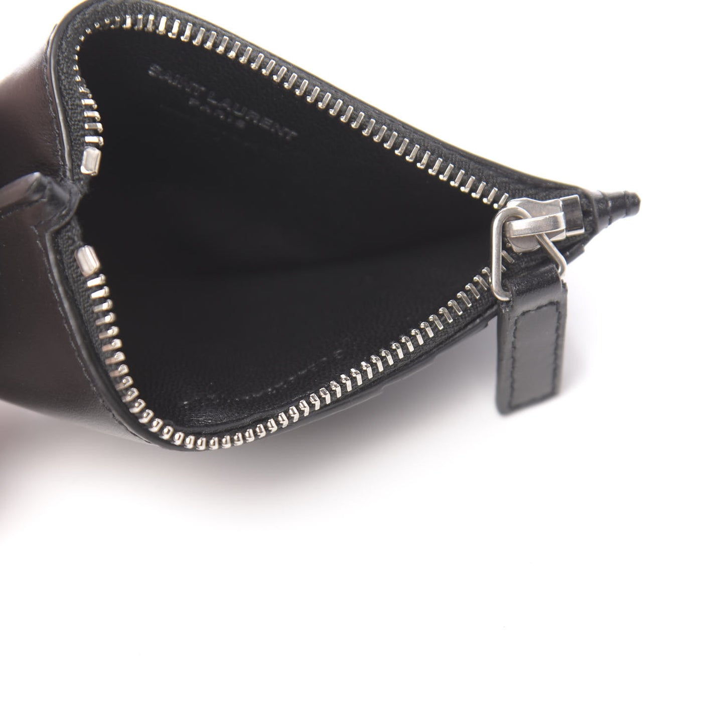 Calfskin Plate 5 Fragments Zip Pouch Card Holder Black