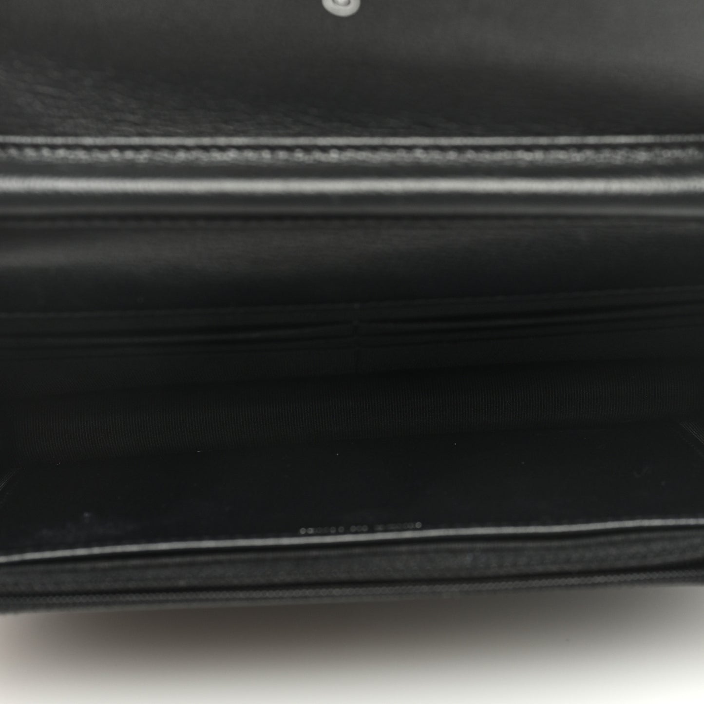 Grained Calfskin Quilted CC Box Wallet On Chain WOC Black
