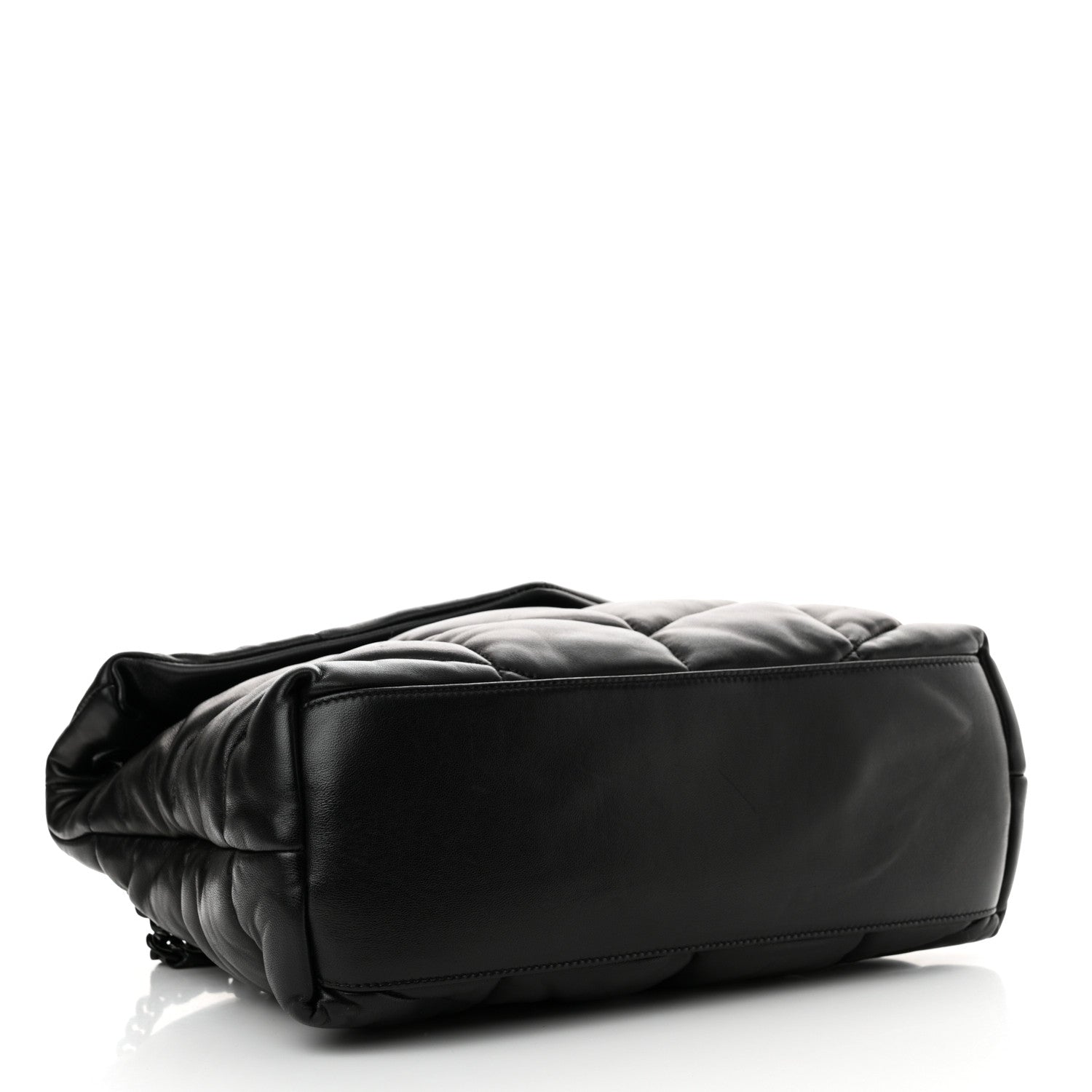 Saint Laurent Lambskin Quilted Monogram Monochrome Medium Loulou Puffer Chain Satchel Black 4 of 10