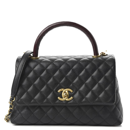 Chanel Caviar Lizard Quilted Small Coco Handle Flap Black 1 of 11