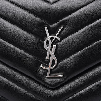 Saint Laurent Calfskin Y Quilted Monogram Medium Loulou Chain Satchel Black 8 of 11